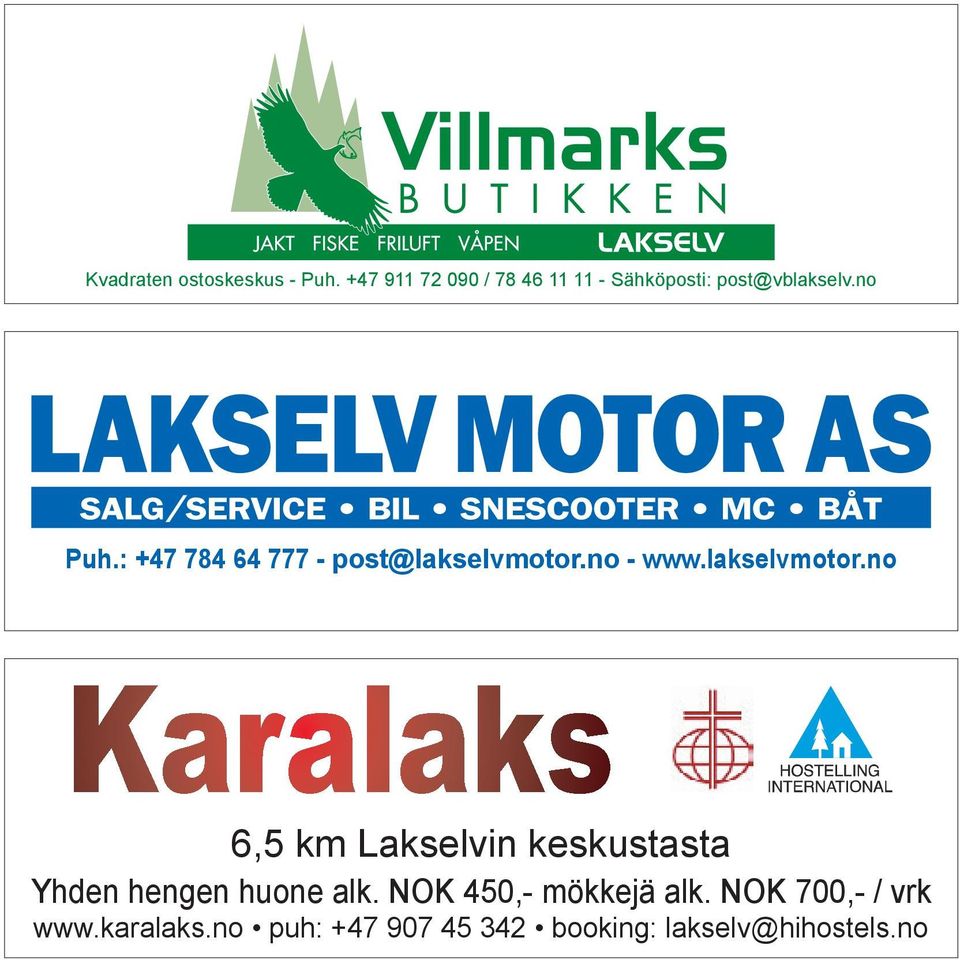 : +47 784 64 777 - post@lakselvmotor.