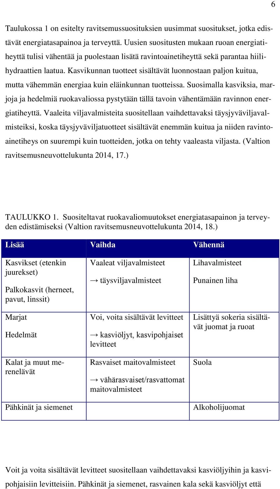 Kasvikunnan tuotteet sisältävät luonnostaan paljon kuitua, mutta vähemmän energiaa kuin eläinkunnan tuotteissa.