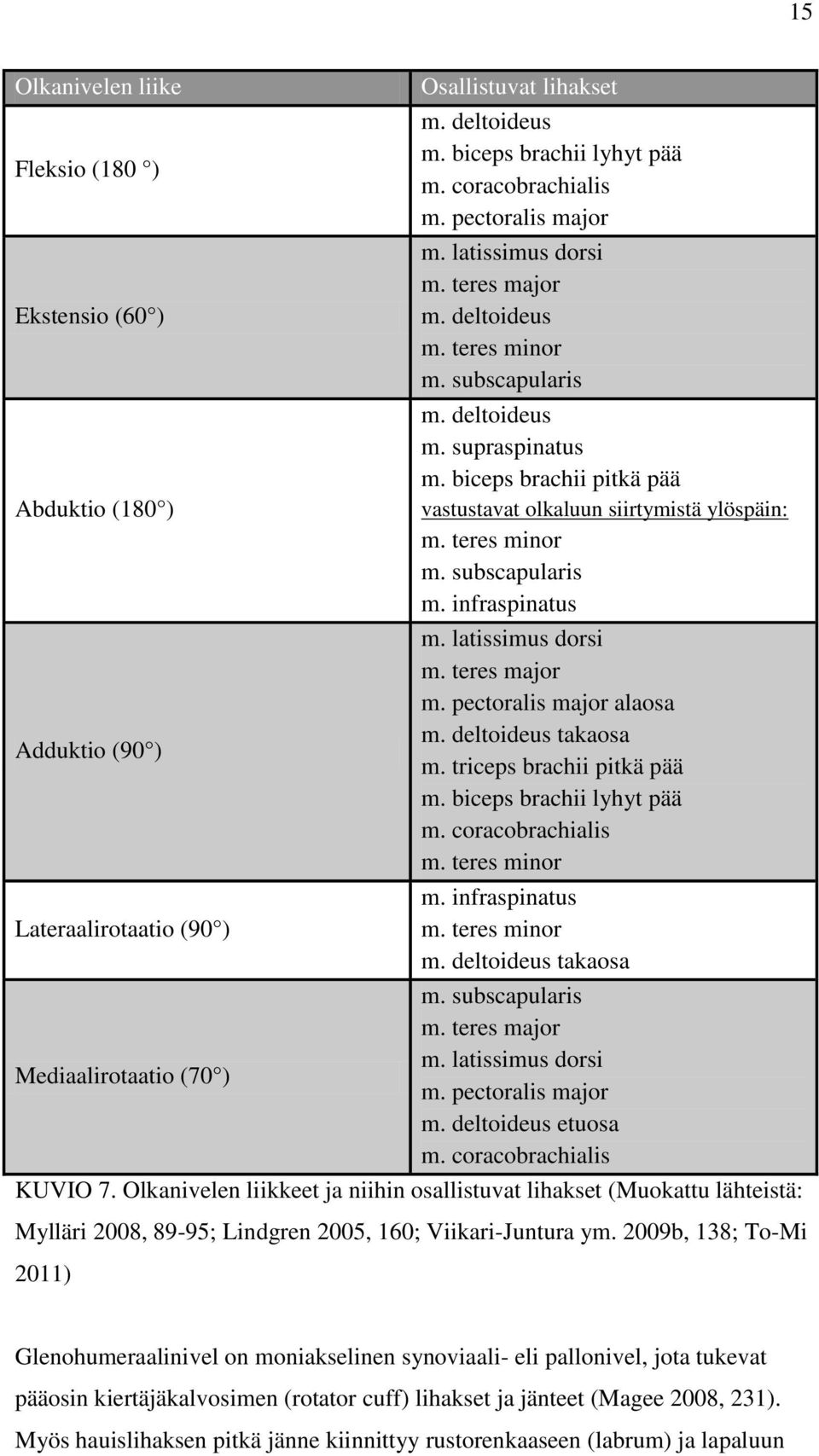 biceps brachii pitkä pää vastustavat olkaluun siirtymistä ylöspäin: m. teres minor m. subscapularis m. infraspinatus m. latissimus dorsi m. teres major m. pectoralis major alaosa m.