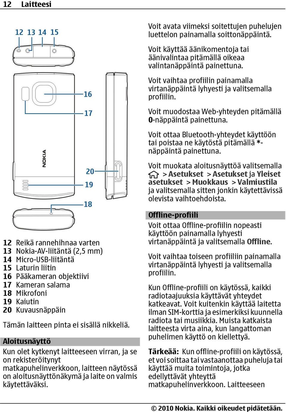 Voit ottaa Bluetooth-yhteydet käyttöön tai poistaa ne käytöstä pitämällä *- näppäintä painettuna.