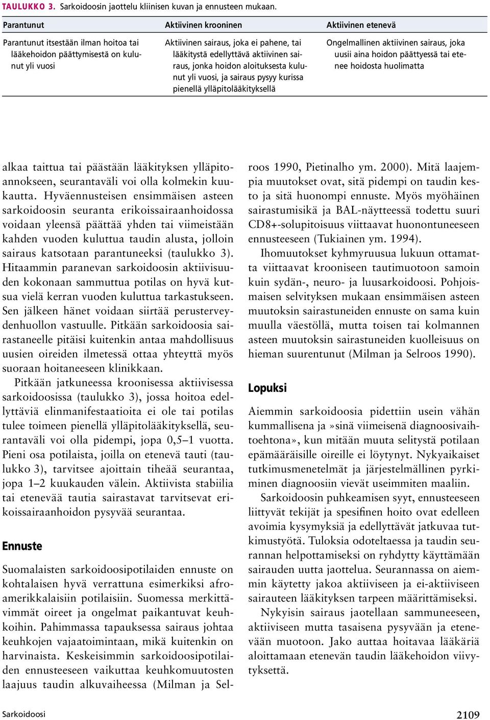 aktiivinen sairaus, jonka hoidon aloituksesta kulunut yli vuosi, ja sairaus pysyy kurissa pienellä ylläpitolääkityksellä Ongelmallinen aktiivinen sairaus, joka uusii aina hoidon päättyessä tai etenee