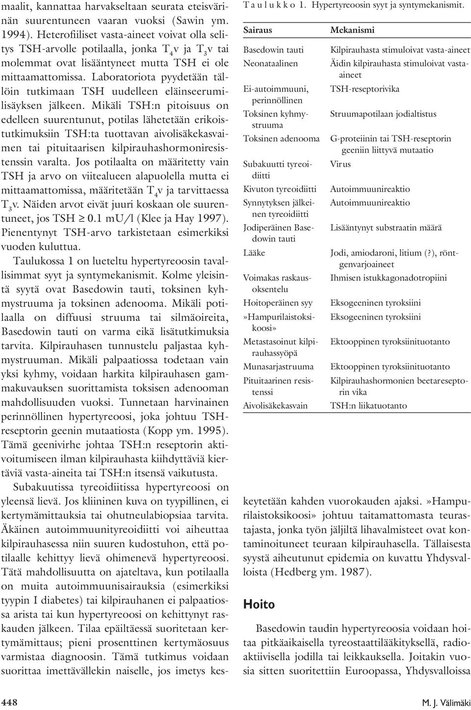 Jodiperäinen Basedowin tauti Lääke Ektooppinen tyroksiinituotanto Kilpirauhashormonien beetaresepto- rin vika TSH:n liikatuotanto Voimakas raskausoksentelu Hoitoperäinen syy»hampurilaistoksikoosi»