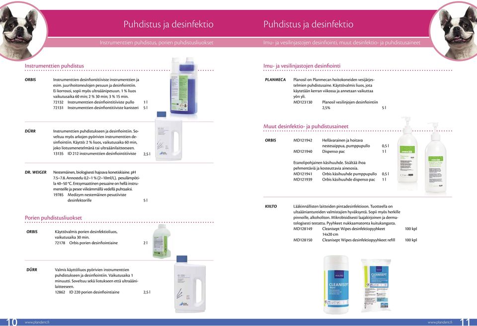 1 % liuos vaikutusaika 60 min; 2 % 30 min; 3 % 15 min.