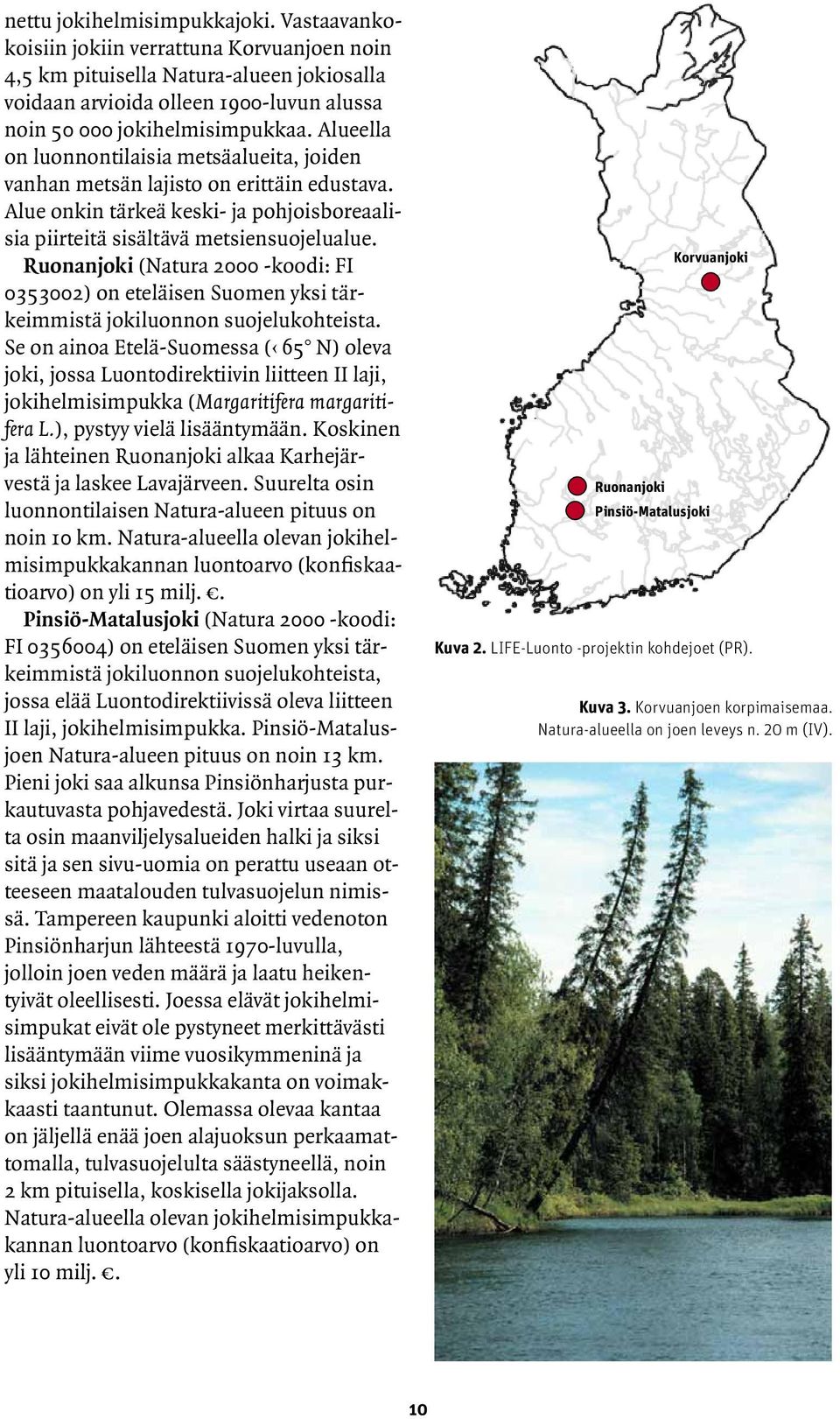 Ruonanjoki (Natura 2000 -koodi: FI 0353002) on eteläisen Suomen yksi tärkeimmistä jokiluonnon suojelukohteista.