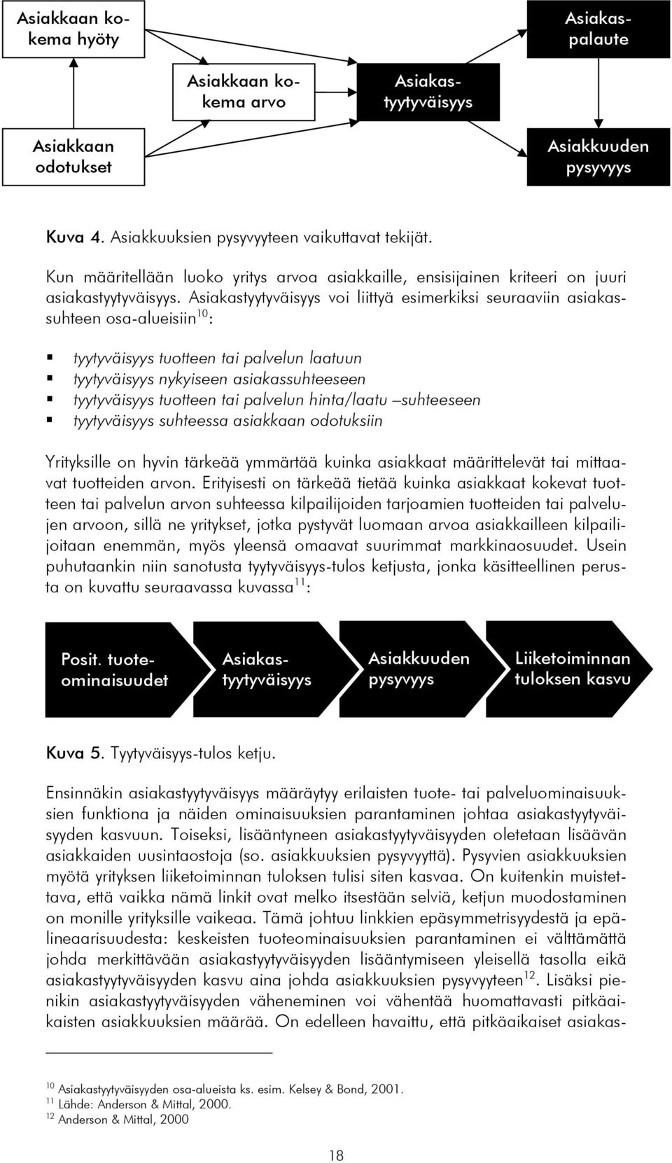 Asiakastyytyväisyys voi liittyä esimerkiksi seuraaviin asiakassuhteen osa-alueisiin 10 : tyytyväisyys tuotteen tai palvelun laatuun tyytyväisyys nykyiseen asiakassuhteeseen tyytyväisyys tuotteen tai