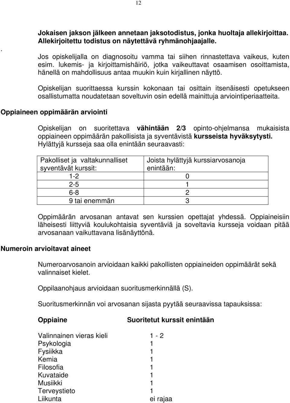 lukemis- ja kirjoittamishäiriö, jotka vaikeuttavat osaamisen osoittamista, hänellä on mahdollisuus antaa muukin kuin kirjallinen näyttö.