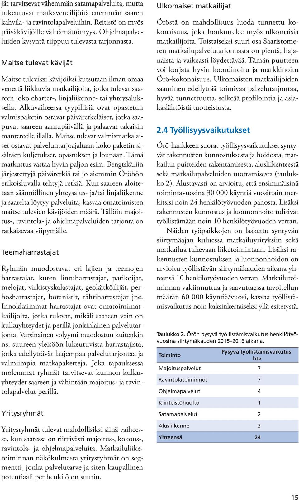 Maitse tulevat kävijät Maitse tuleviksi kävijöiksi kutsutaan ilman omaa venettä liikkuvia matkailijoita, jotka tulevat saareen joko charter-, linjaliikenne- tai yhteysaluksella.