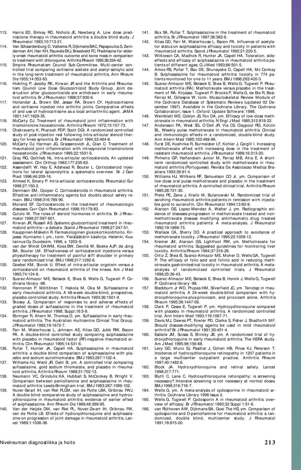 Prednisone for elderly-onset rheumatoid arthritis: outcome and bone mass in comparison to treatment with chloroquine. Arthritis Rheum 1995;38:334-42. 115. Empire Rheumatism Council Sub-Committee.