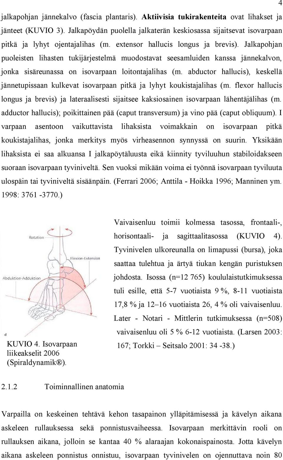 Jalkapohjan puoleisten lihasten tukijärjestelmä muodostavat seesamluiden kanssa jännekalvon, jonka sisäreunassa on isovarpaan loitontajalihas (m.