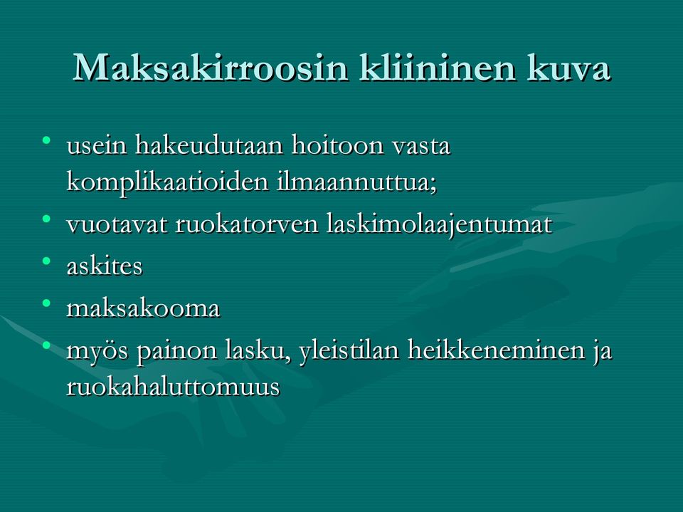 ruokatorven laskimolaajentumat askites maksakooma