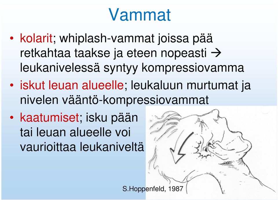 leukaluun murtumat ja nivelen vääntö-kompressiovammat kaatumiset;