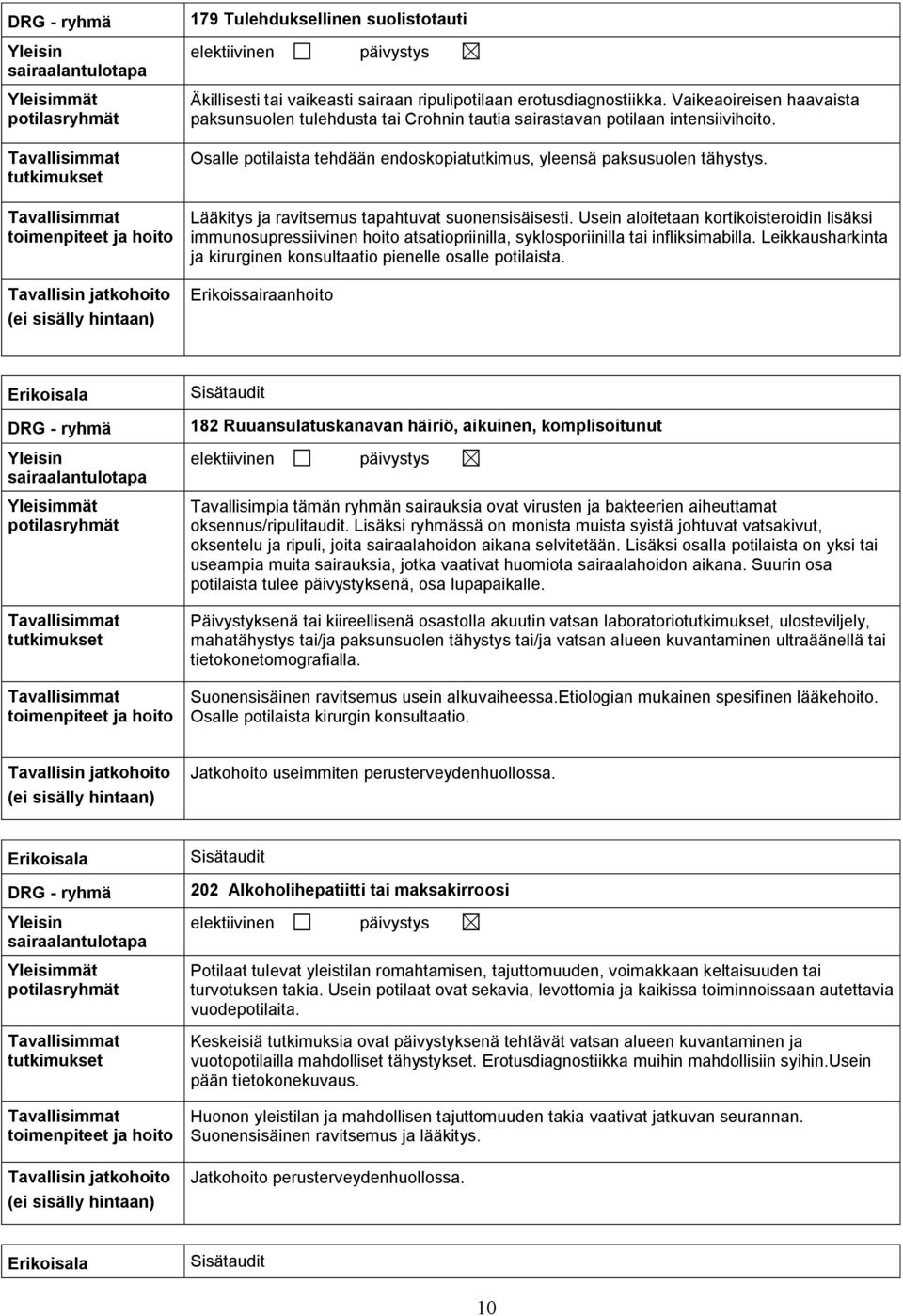 Lääkitys ja ravitsemus tapahtuvat suonensisäisesti. Usein aloitetaan kortikoisteroidin lisäksi immunosupressiivinen hoito atsatiopriinilla, syklosporiinilla tai infliksimabilla.