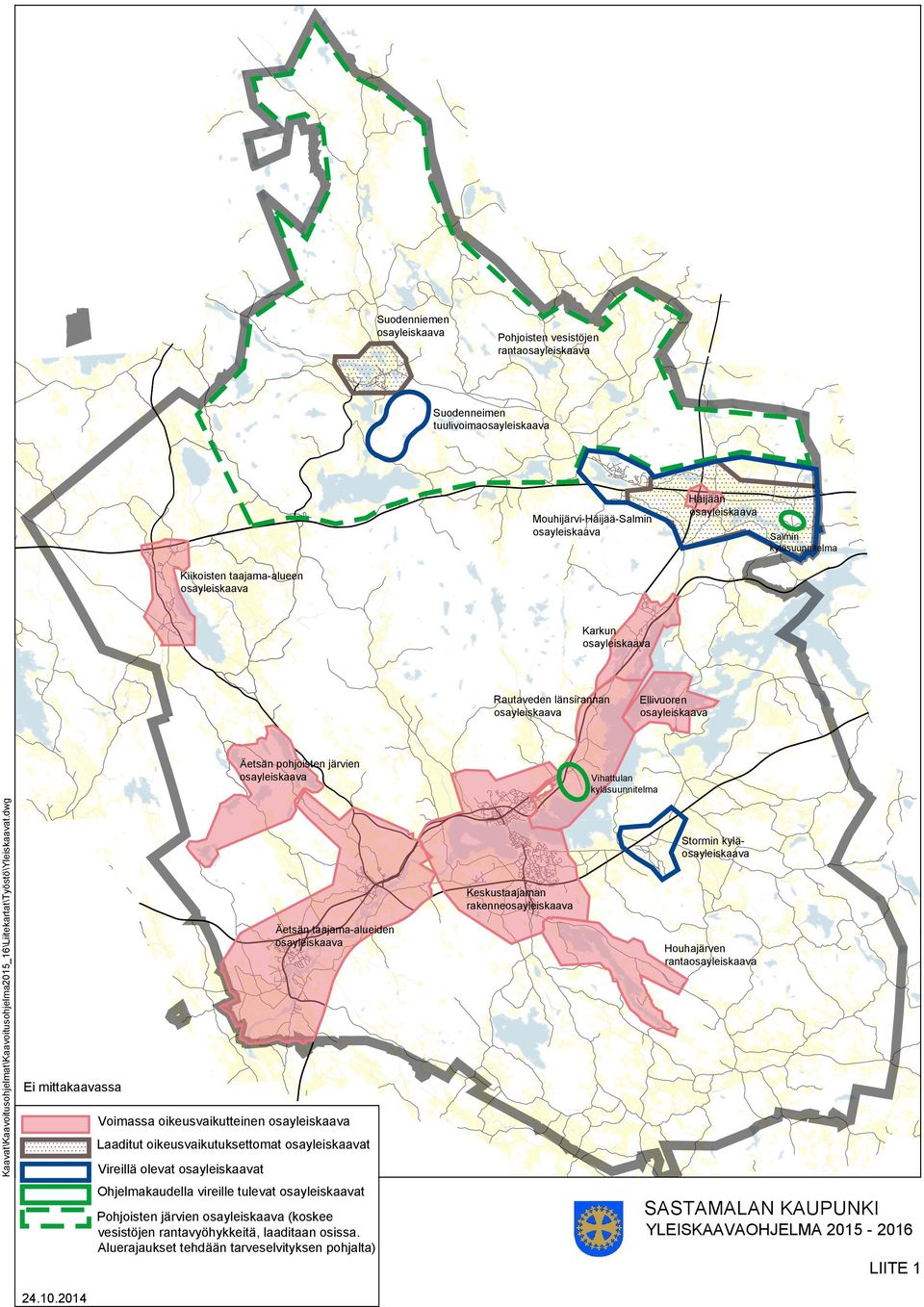 dwg Äetsän pohjoisten järvien Ellivuoren Vihattulan kyläsuunnitelma Stormin kylä Keskustaajaman rakenne Äetsän taajama-alueiden Houhajärven ranta Voimassa