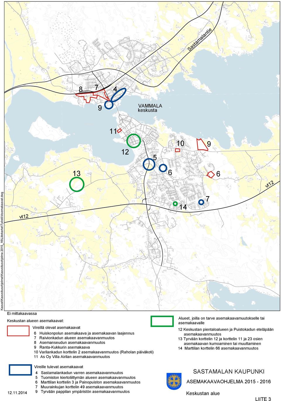 Vihattulanniemi S Liukko Pokkuli Ylivainio Oksojanlahti am Laurila Lähde Hyötiö an Vallihaka Kotilahti Alasenniemi tie Koivuranta Vähä-Käki Rauh.