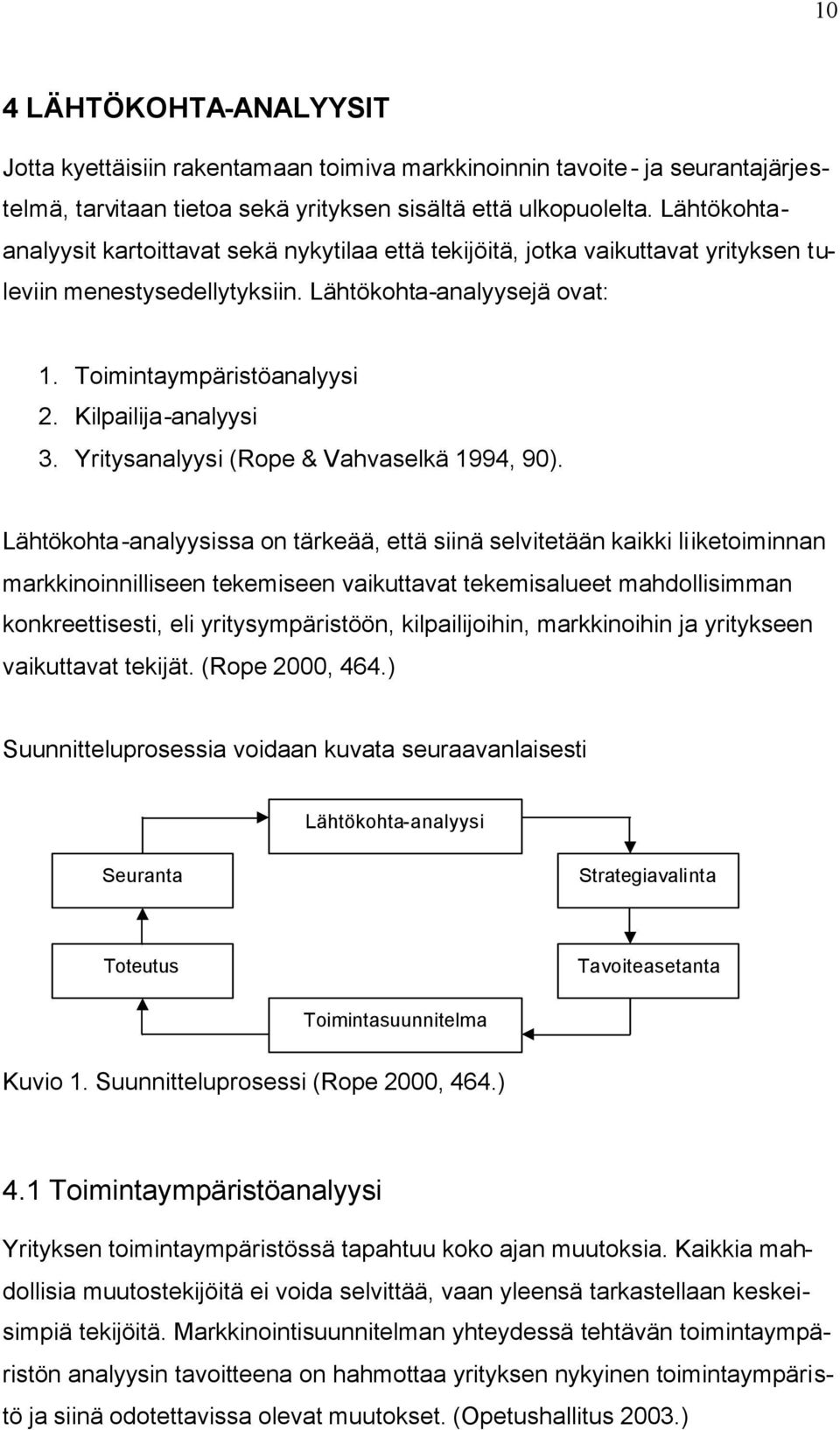 Kilpailija-analyysi 3. Yritysanalyysi (Rope & Vahvaselkä 1994, 90).