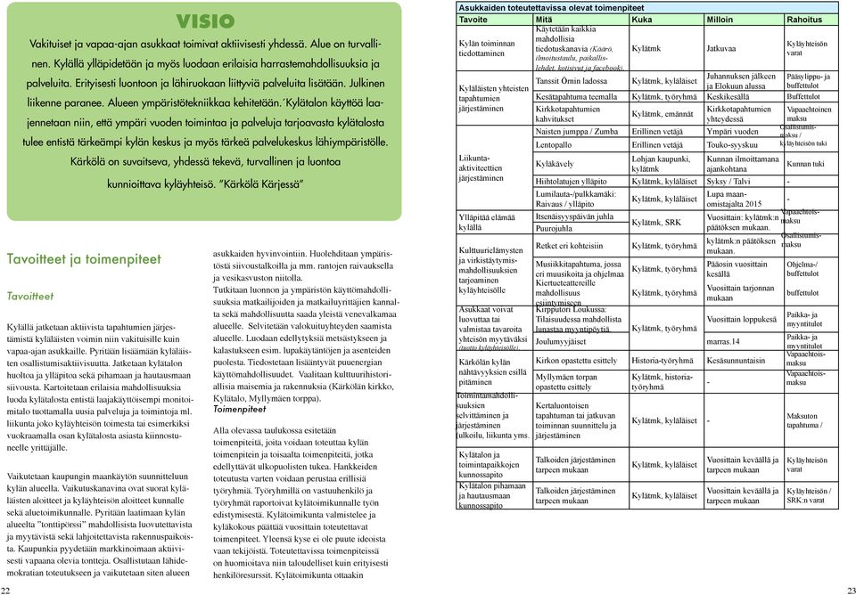 Kartoitetaan erilaisia mahdollisuuksia luoda kylätalosta entistä laajakäyttöisempi monitoimitalo tuottamalla uusia palveluja ja toimintoja ml.