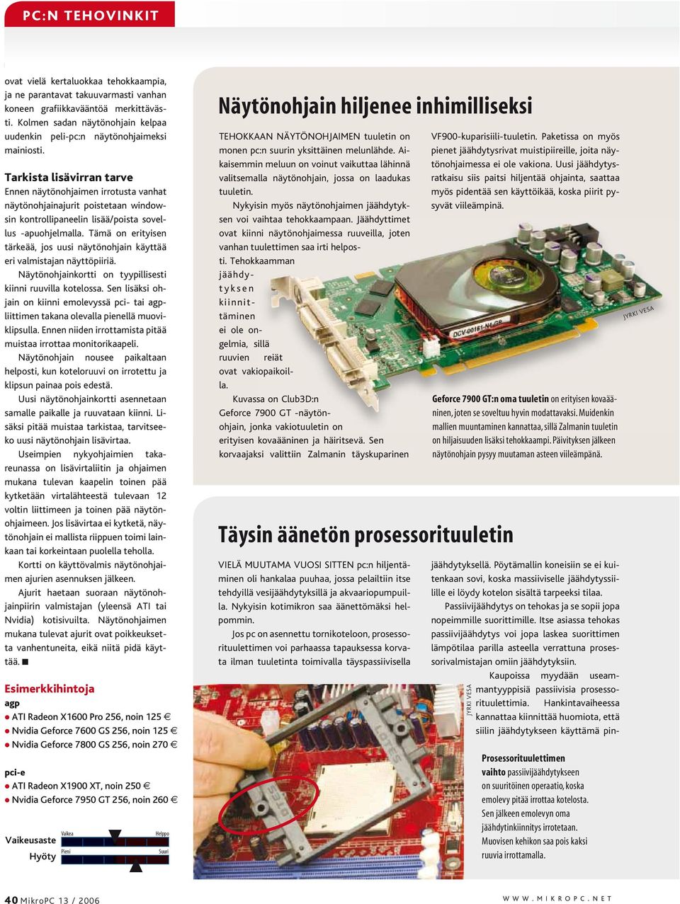 Tarkista lisävirran tarve Ennen näytönohjaimen irrotusta vanhat näytönohjainajurit poistetaan windowsin kontrollipaneelin lisää/poista sovellus -apuohjelmalla.