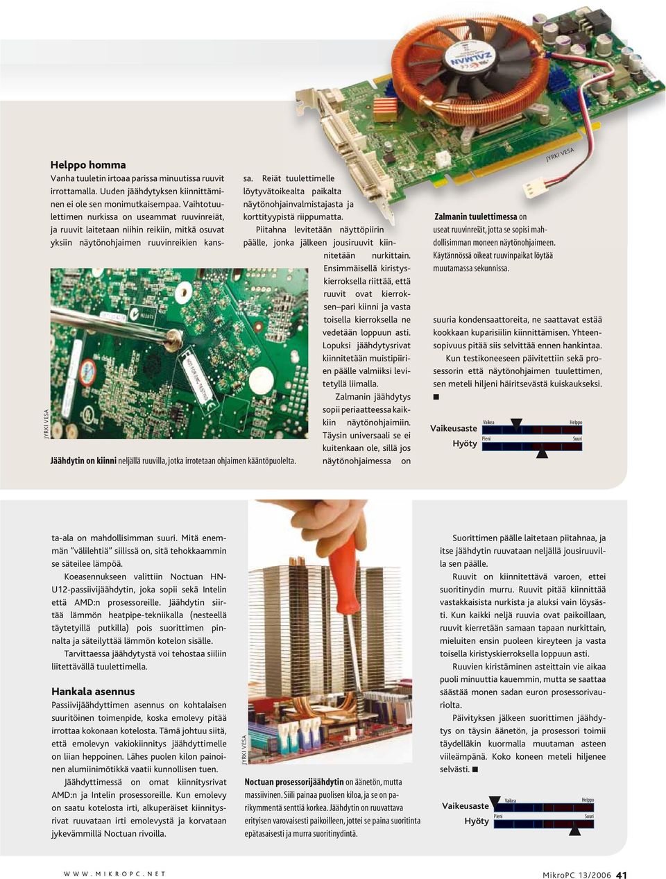 ohjaimen kääntöpuolelta. sa. Reiät tuulettimelle löytyvätoikealta paikalta näytönohjainvalmistajasta ja korttityypistä riippumatta.