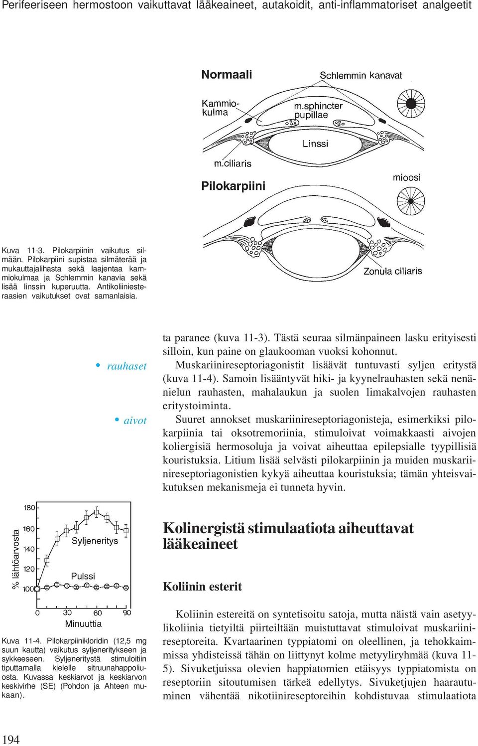 rauhaset aivot ta paranee (kuva 11-3). Tästä seuraa silmänpaineen lasku erityisesti silloin, kun paine on glaukooman vuoksi kohonnut.