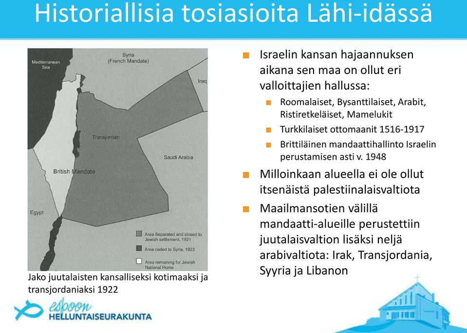 Brittiläinen mandaattihallinto Israelin perustamisen asti v.