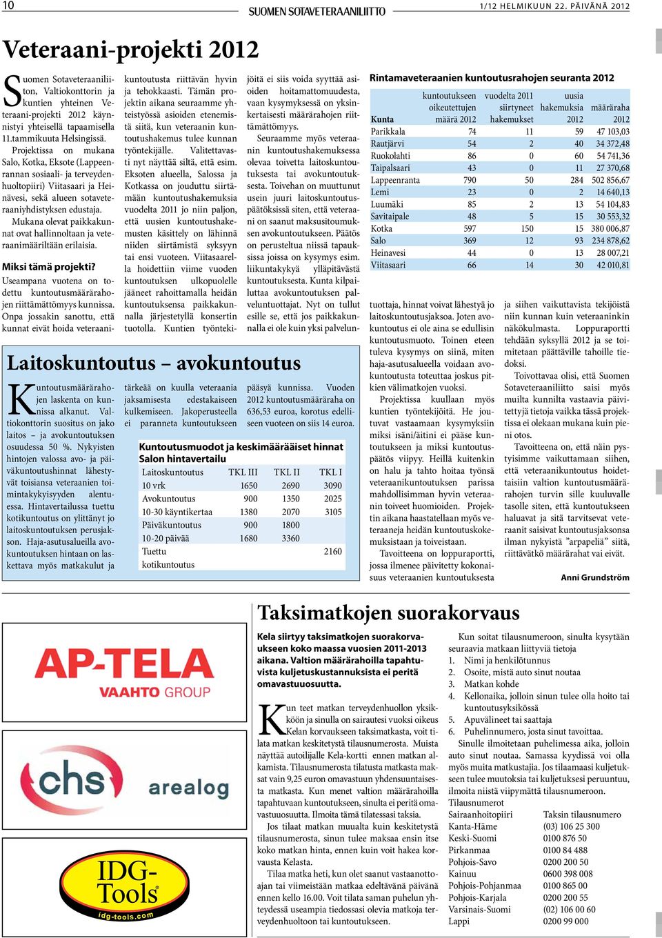 Mukana olevat paikkakunnat ovat hallinnoltaan ja veteraanimääriltään erilaisia. Miksi tämä projekti? Useampana vuotena on todettu kuntoutusmäärärahojen riittämättömyys kunnissa.