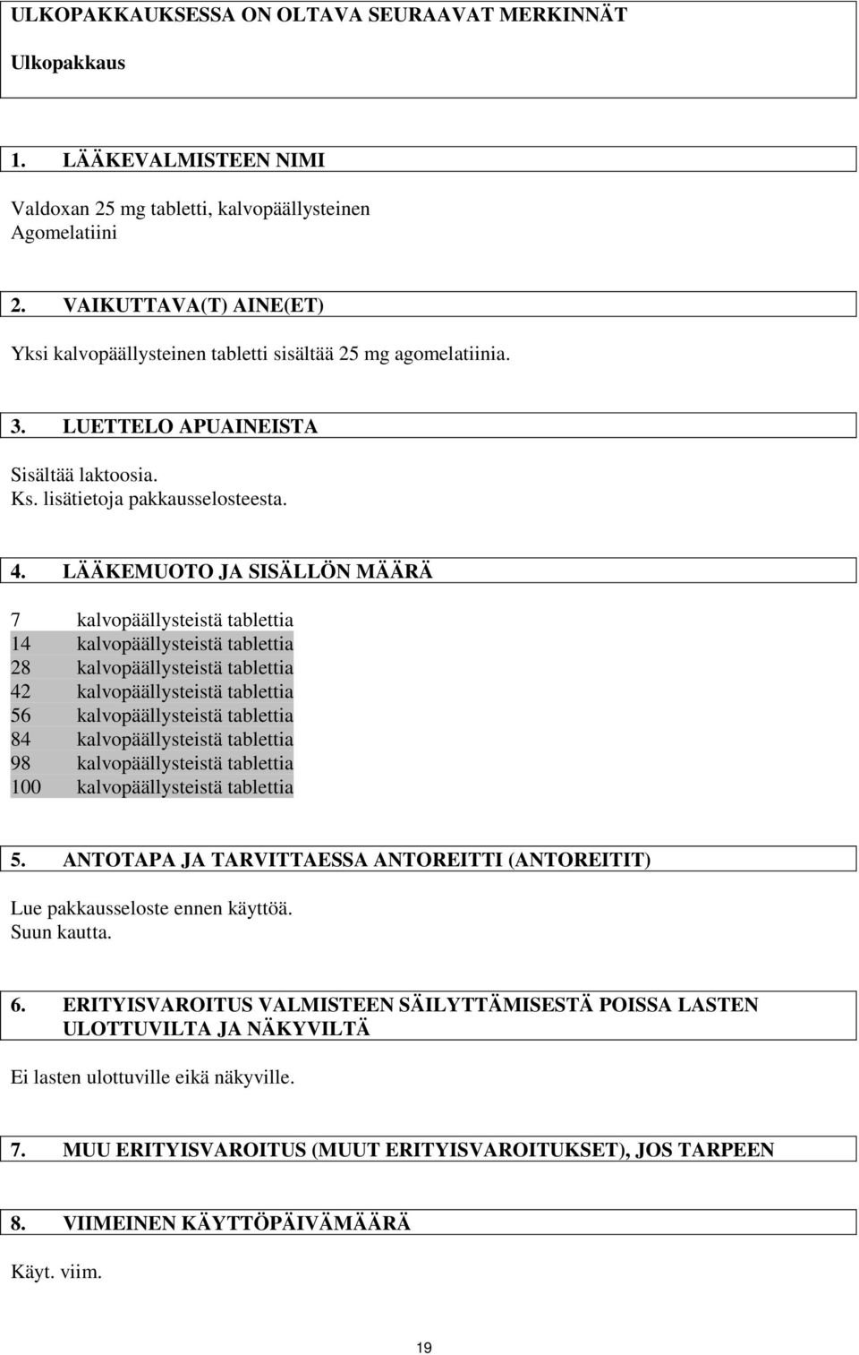 LÄÄKEMUOTO JA SISÄLLÖN MÄÄRÄ 7 kalvopäällysteistä tablettia 14 kalvopäällysteistä tablettia 28 kalvopäällysteistä tablettia 42 kalvopäällysteistä tablettia 56 kalvopäällysteistä tablettia 84