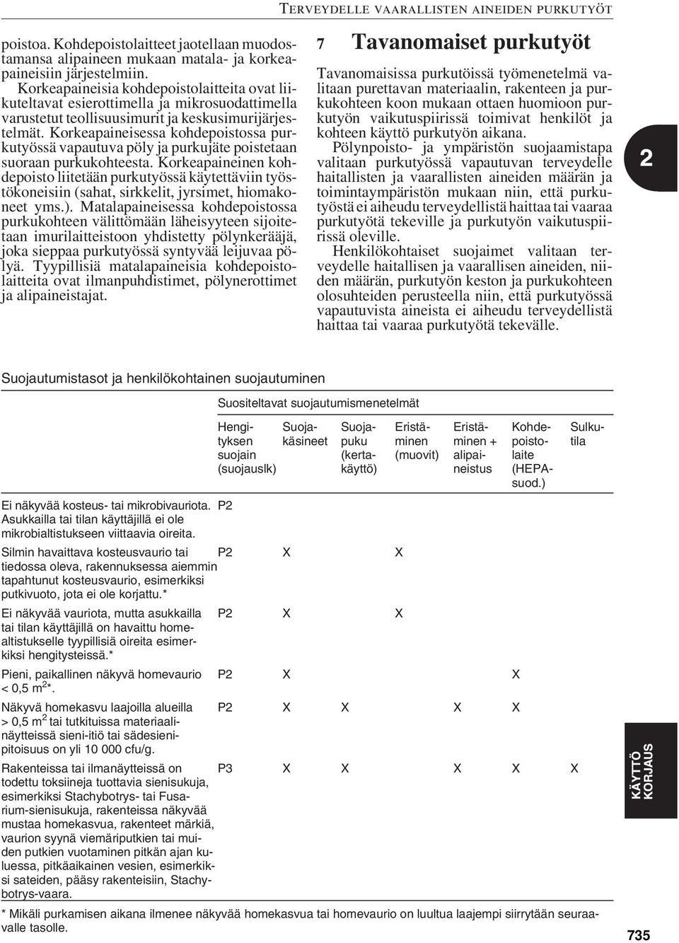 Korkeapaineisessa kohdepoistossa purkutyössä vapautuva pöly ja purkujäte poistetaan suoraan purkukohteesta.