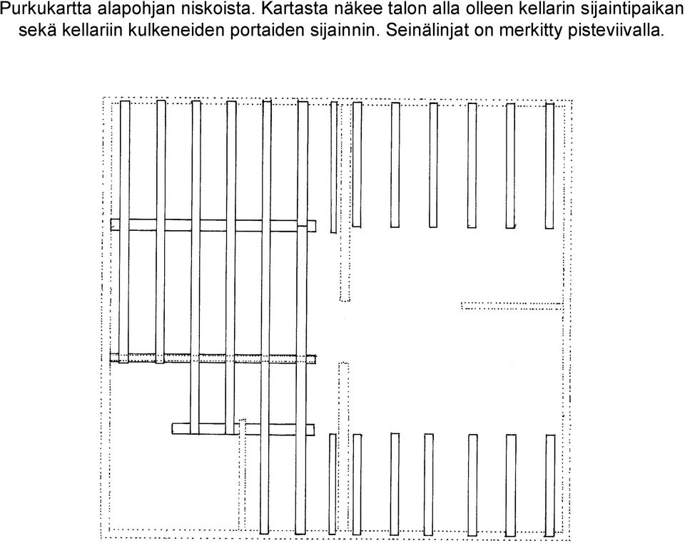 sijaintipaikan sekä kellariin kulkeneiden