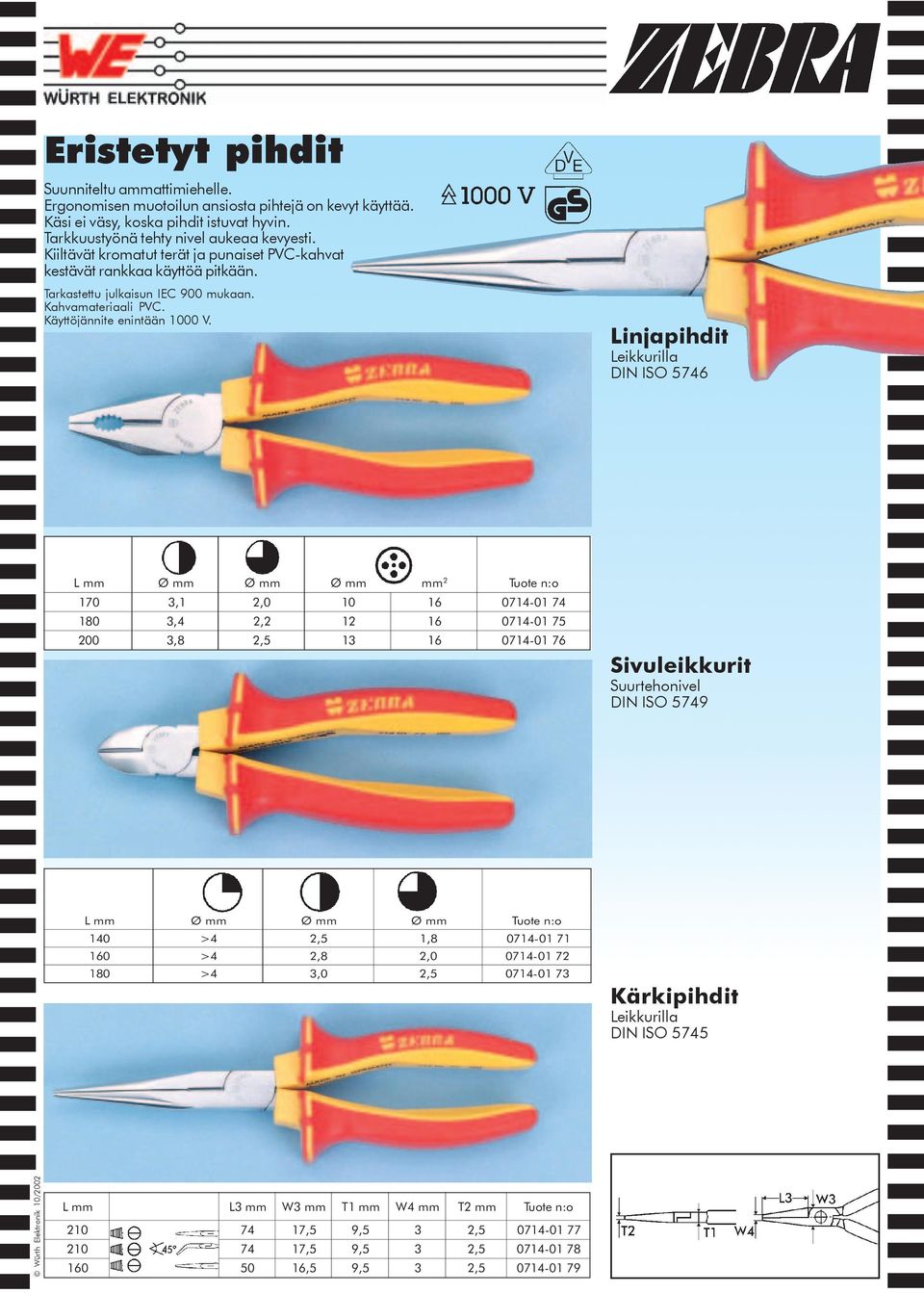 Linjapihdit Leikkurilla DIN ISO 5746 L 70 80 00 1 3 1 0 0 1 3 4 3 8 5 3 1 16 0714-01 74 1 16 0714-01 75 1 16 0714-01 76 Suurtehonivel DIN ISO 5749 L 140 4 160 4 180 4 0714-01 7 0714-01