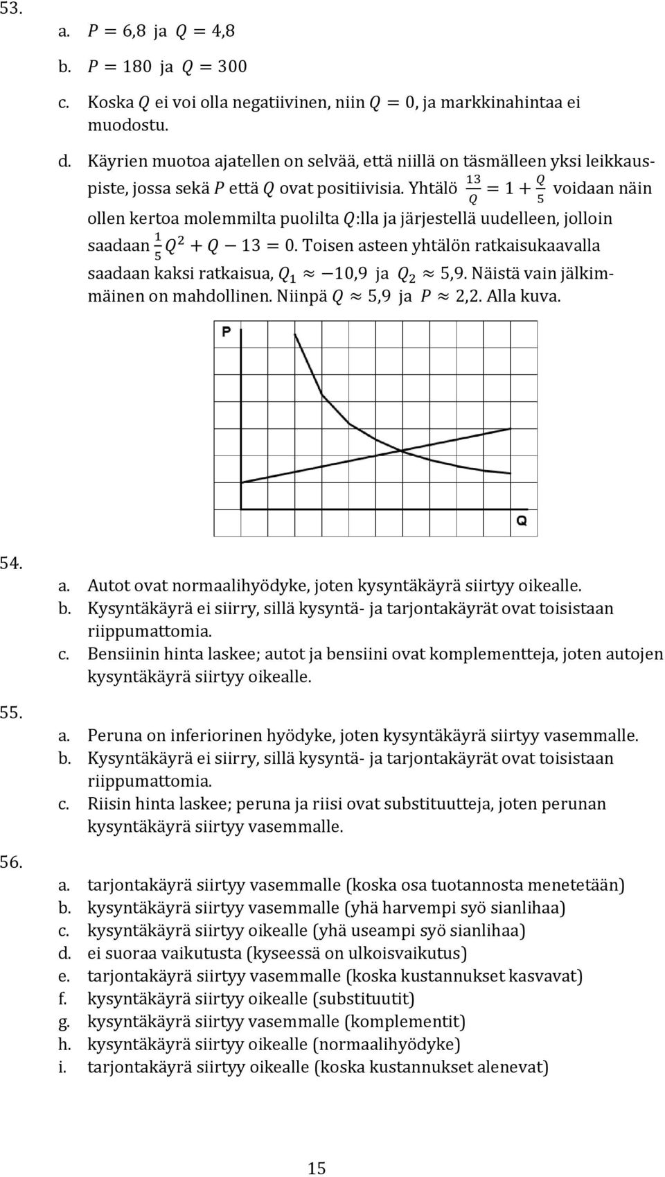 Yhtälö 13 = 1 + Q voidaan näin Q 5 ollen kertoa molemmilta puolilta Q:lla ja järjestellä uudelleen, jolloin saadaan 1 5 Q2 + Q 13 = 0.