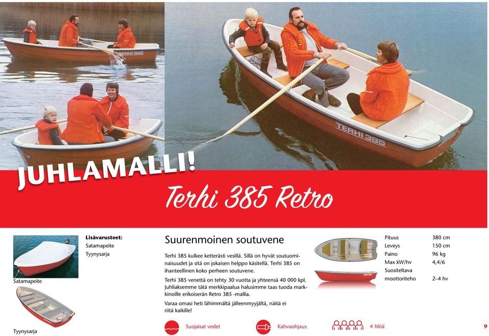 Terhi 385 venettä on tehty 30 vuotta ja yhteensä 40 000 kpl.