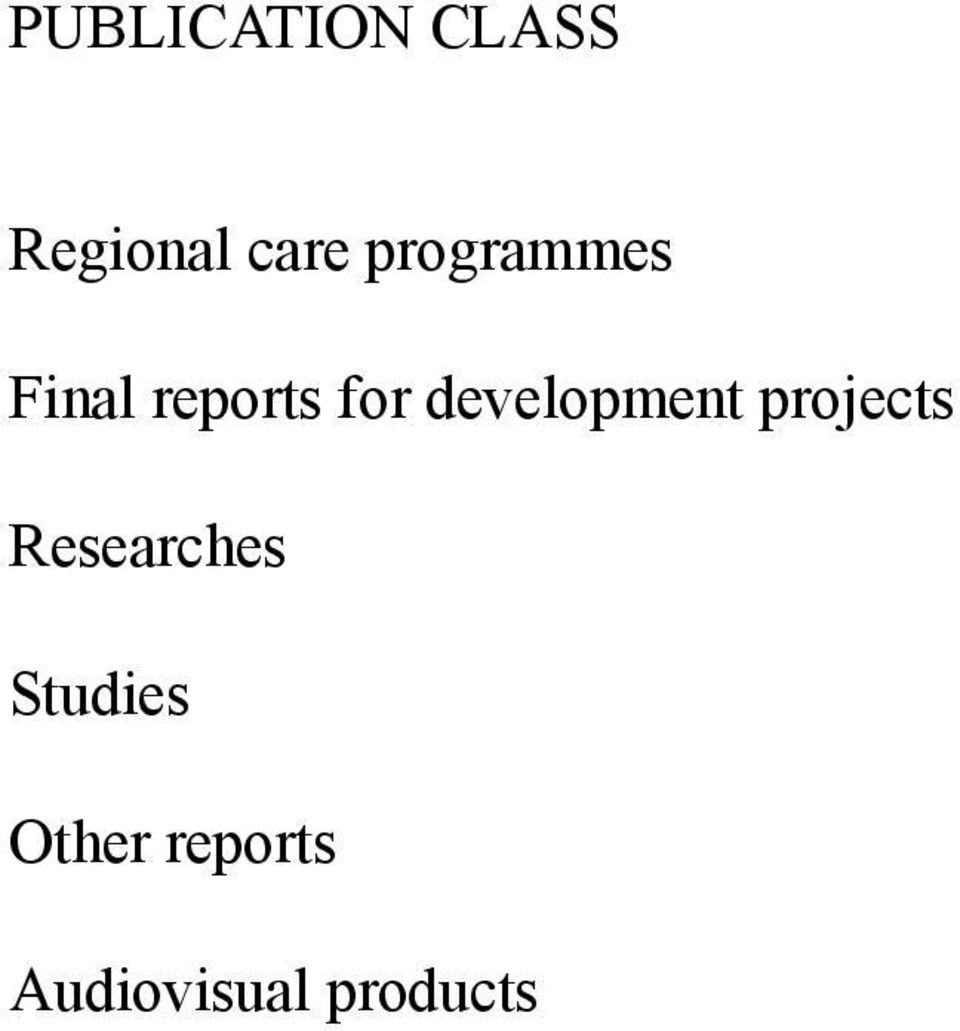 development projects Researches