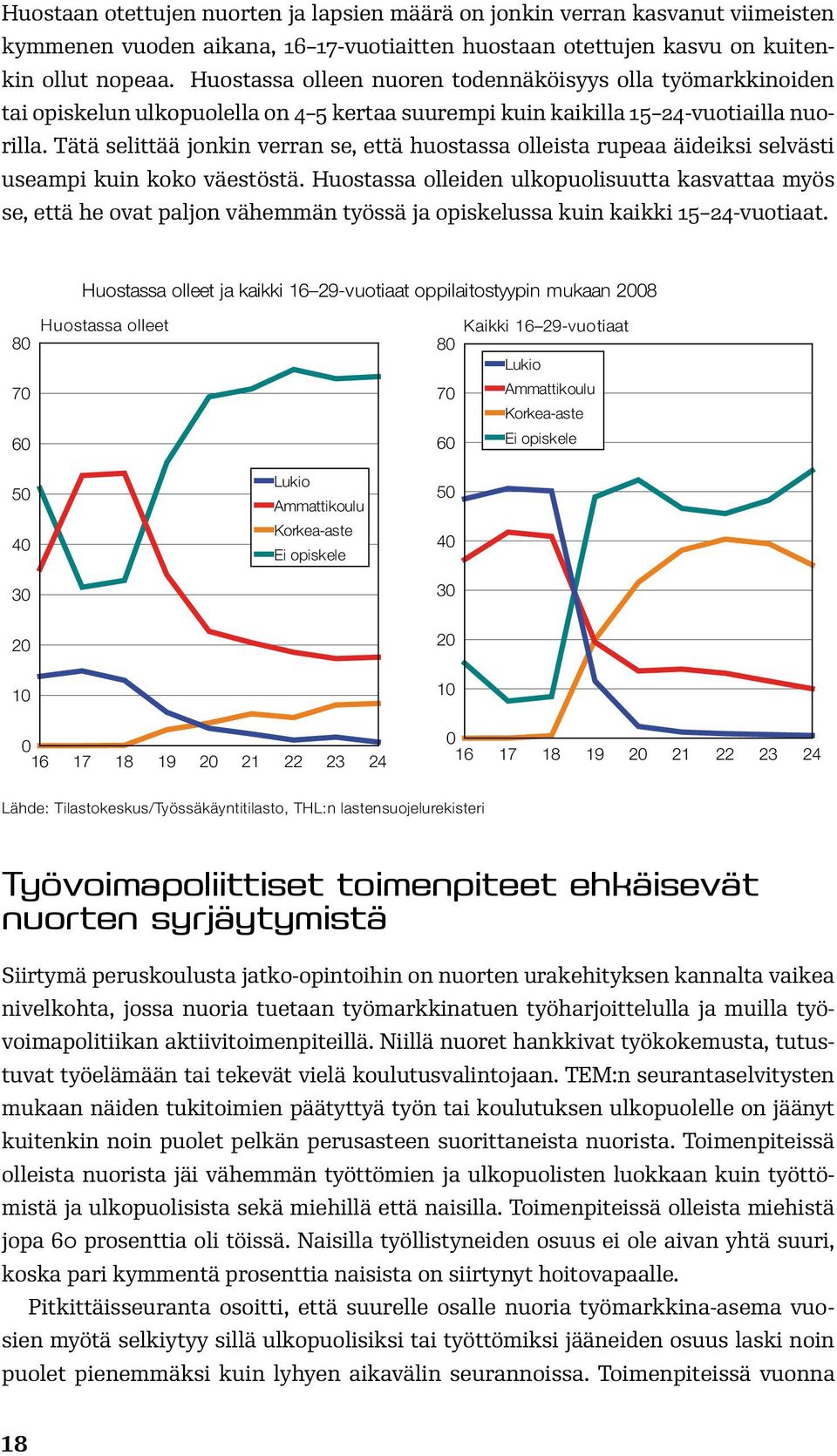 Tätä selittää jonkin verran se, että huostassa olleista rupeaa äideiksi selvästi useampi kuin koko väestöstä.