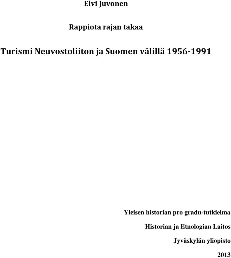 Yleisen historian pro gradu-tutkielma