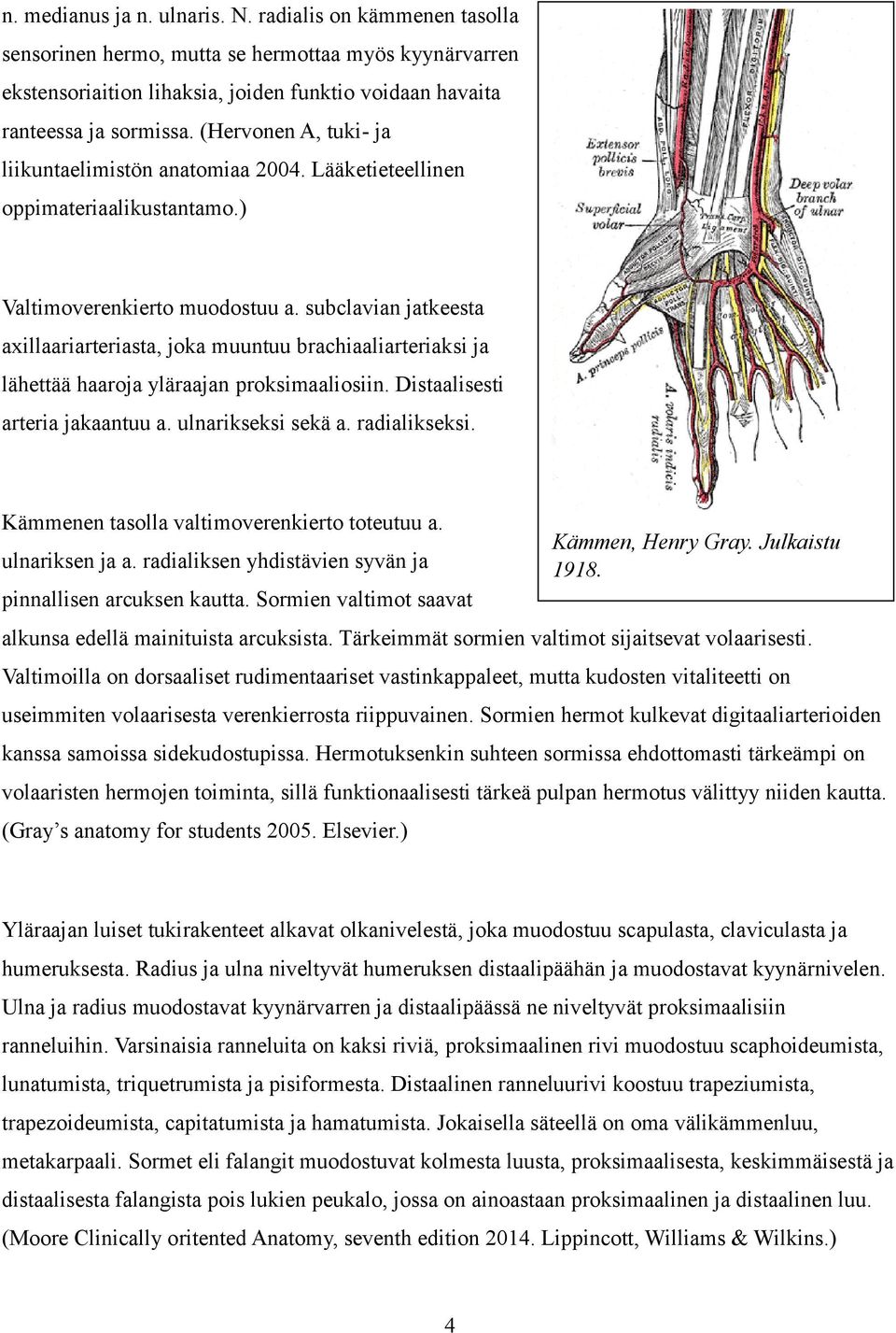 subclavian jatkeesta axillaariarteriasta, joka muuntuu brachiaaliarteriaksi ja lähettää haaroja yläraajan proksimaaliosiin. Distaalisesti arteria jakaantuu a. ulnarikseksi sekä a. radialikseksi.