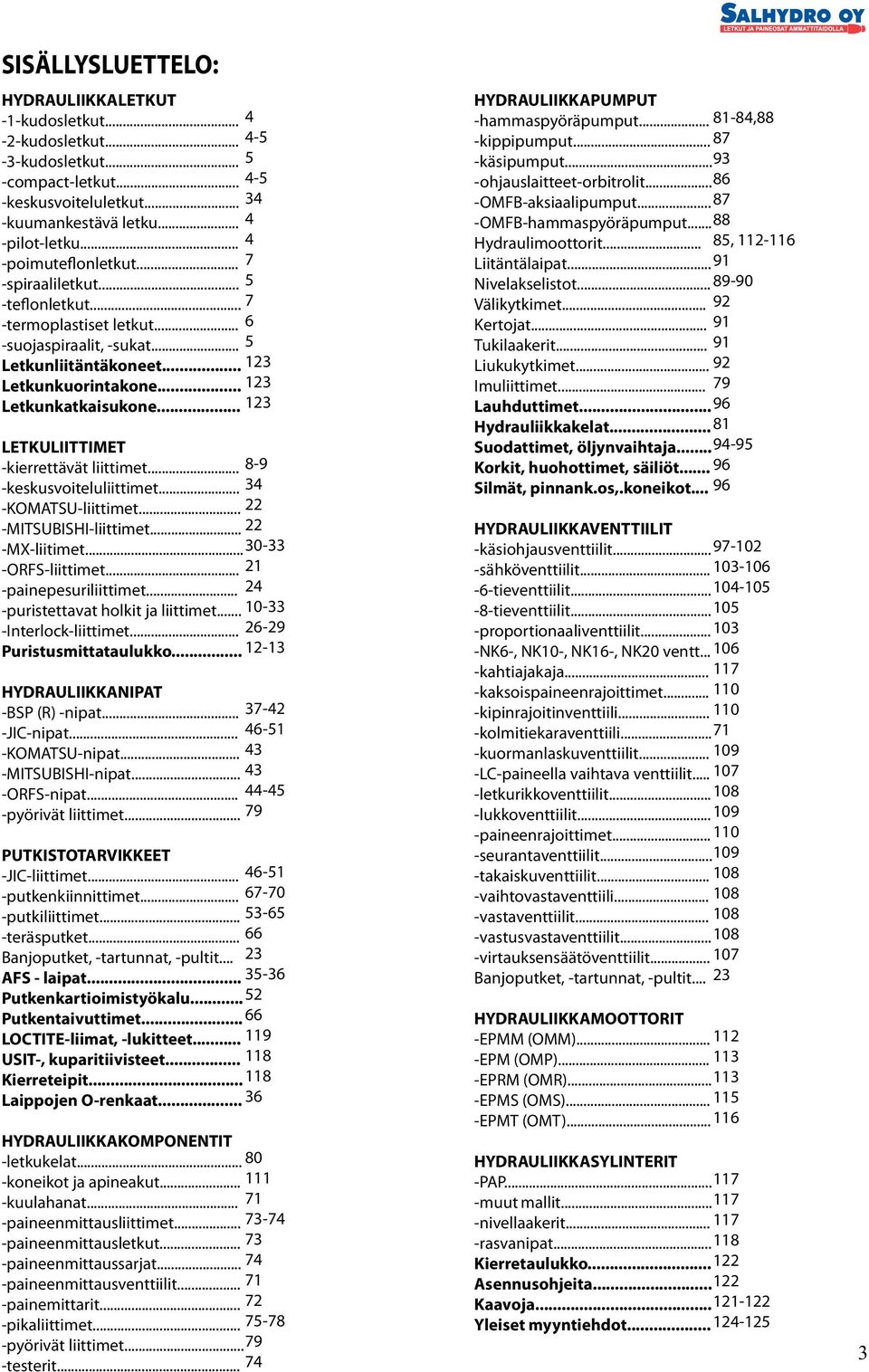 .. -keskusvoiteluliittimet... -KOMATSU-liittimet... -MITSUBISHI-liittimet... -MX-liitimet... -ORFS-liittimet... -painepesuriliittimet... -puristettavat holkit ja liittimet... -Interlock-liittimet.