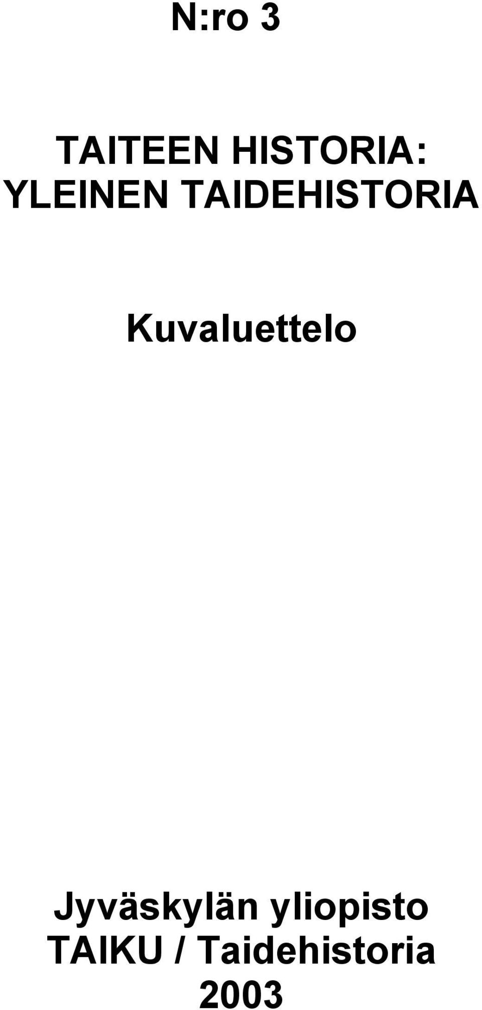 Kuvaluettelo Jyväskylän