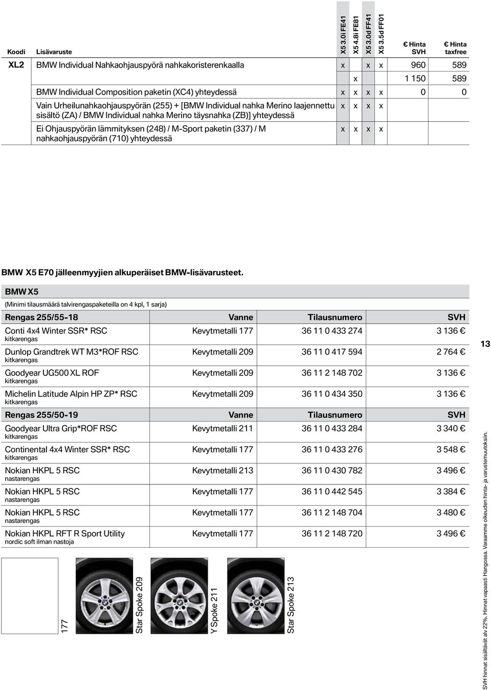 (337) / M nahkaohjauspyörän (710) yhteydessä BMW X5 E70 jälleenmyyjien alkuperäiset BMW-lisävarusteet.