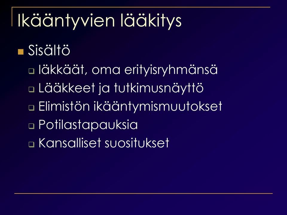 tutkimusnäyttö Elimistön