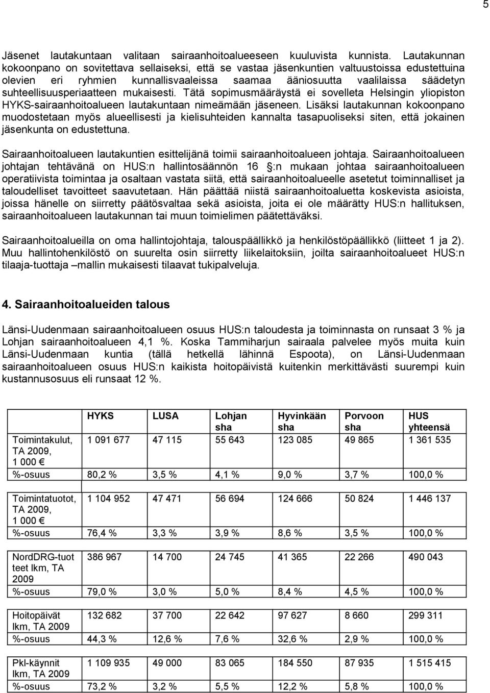 suhteellisuusperiaatteen mukaisesti. Tätä sopimusmääräystä ei sovelleta Helsingin yliopiston HYKS-sairaanhoitoalueen lautakuntaan nimeämään jäseneen.