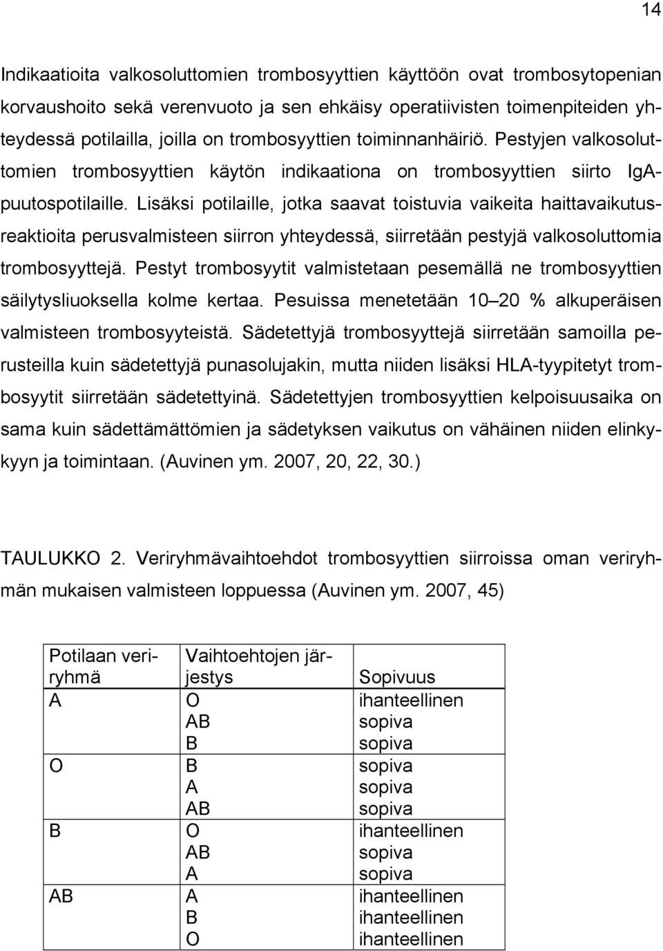 Lisäksi potilaille, jotka saavat toistuvia vaikeita haittavaikutusreaktioita perusvalmisteen siirron yhteydessä, siirretään pestyjä valkosoluttomia trombosyyttejä.