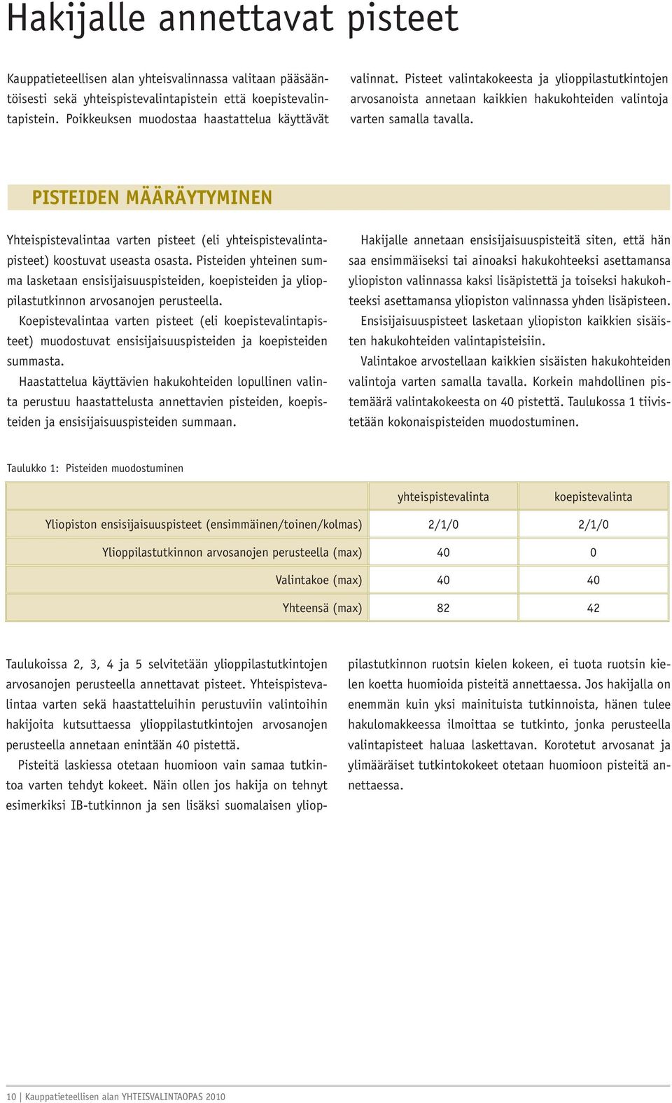 PISTEIDEN MÄÄRÄYTYMINEN Yhteispistevalintaa varten pisteet (eli yhteispistevalintapisteet) koostuvat useasta osasta.