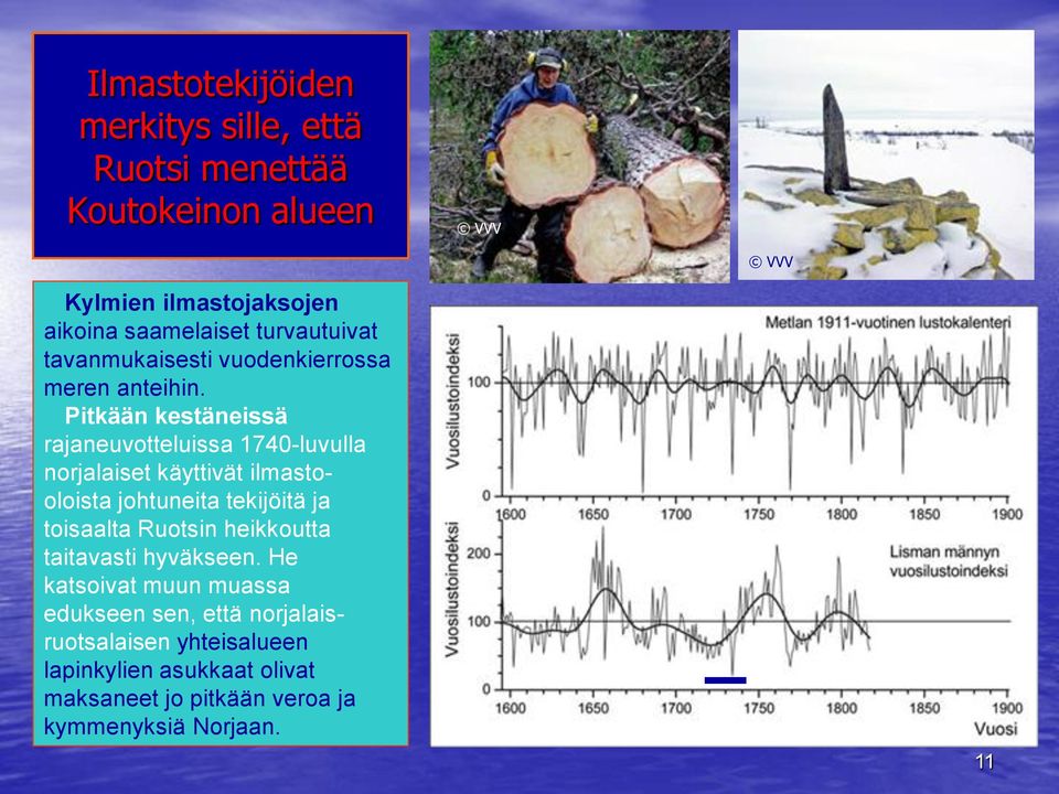 Pitkään kestäneissä rajaneuvotteluissa 1740-luvulla norjalaiset käyttivät ilmastooloista johtuneita tekijöitä ja toisaalta