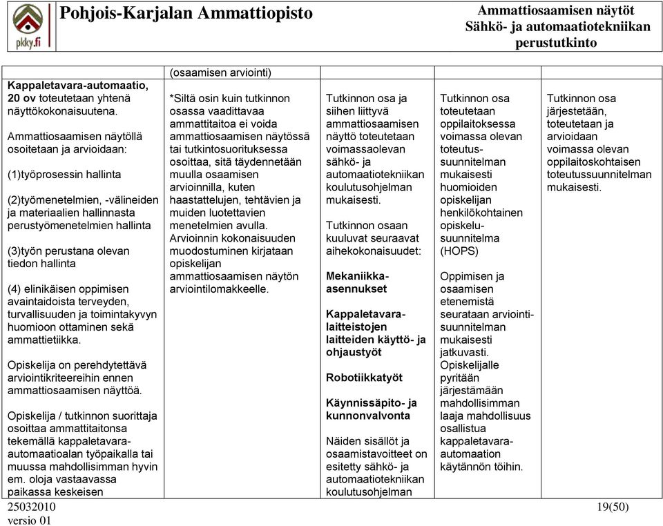 hallinta (4) elinikäisen oppimisen avaintaidoista terveyden, turvallisuuden ja toimintakyvyn huomioon ottaminen sekä ammattietiikka.