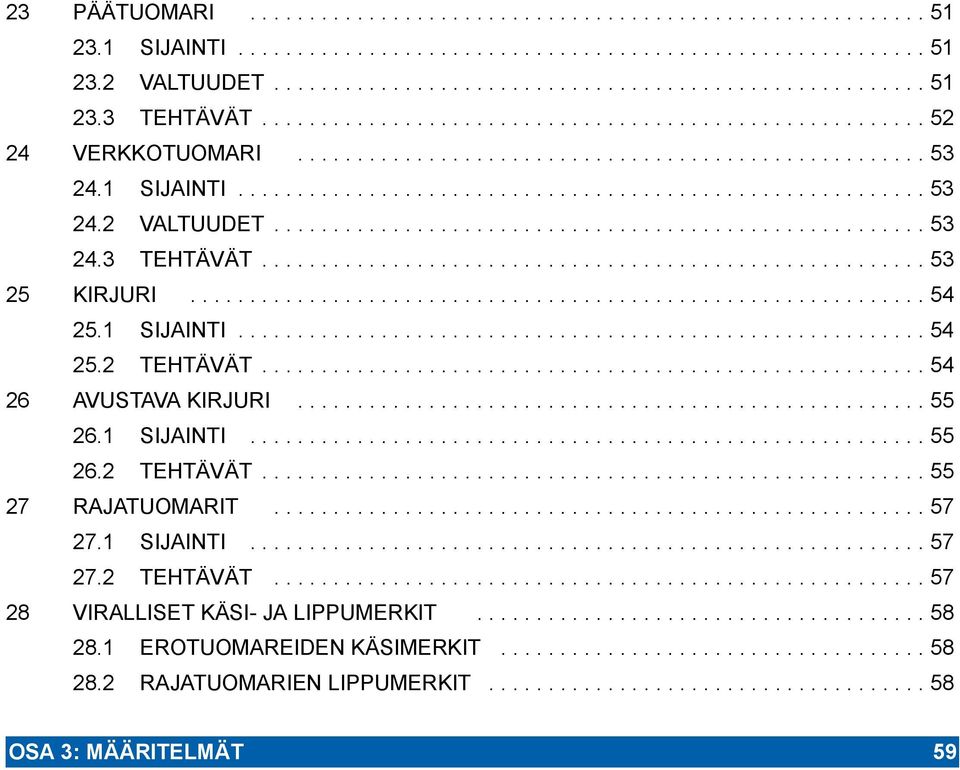 ...................................................... 53 24.3 TEHTÄVÄT........................................................ 53 25 KIRJURI.............................................................. 54 25.