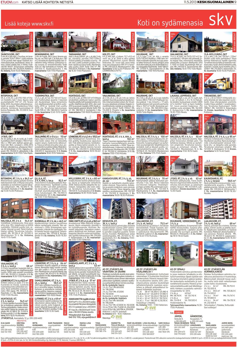 Avara, valoisa, siististi pidetty talo, 5 mh:tta. Vuokratontti 846m². Erinomainen vaihtoehto rakentamiselle. Mh. 274.000. Holkkitie 2. Es. tiistaina, 16.00-16.30/Rahikainen.