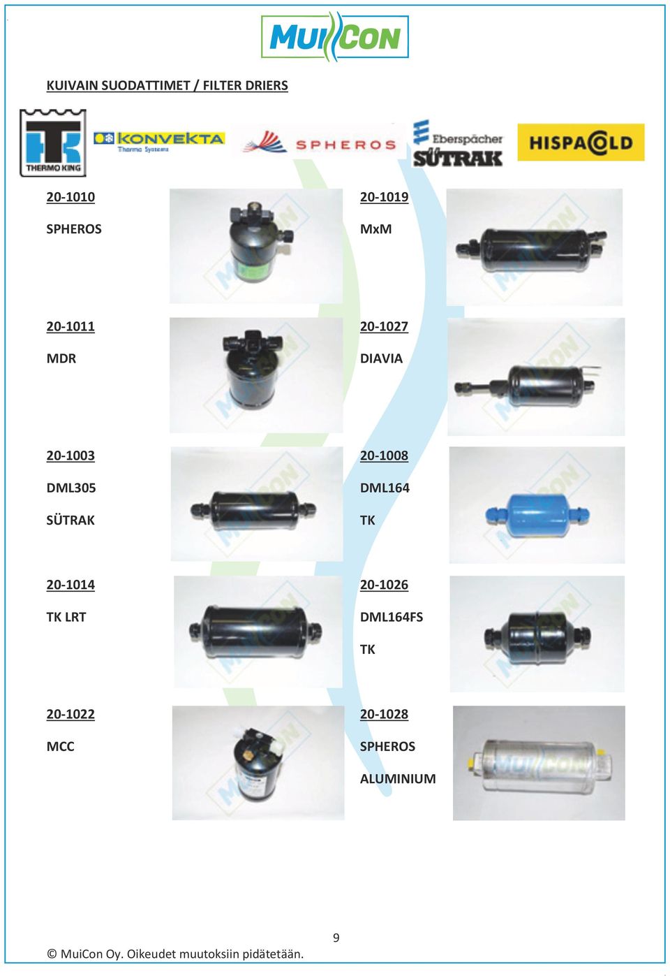 20-1008 DML305 SÜTRAK DML164 TK 20-1014 20-1026 TK