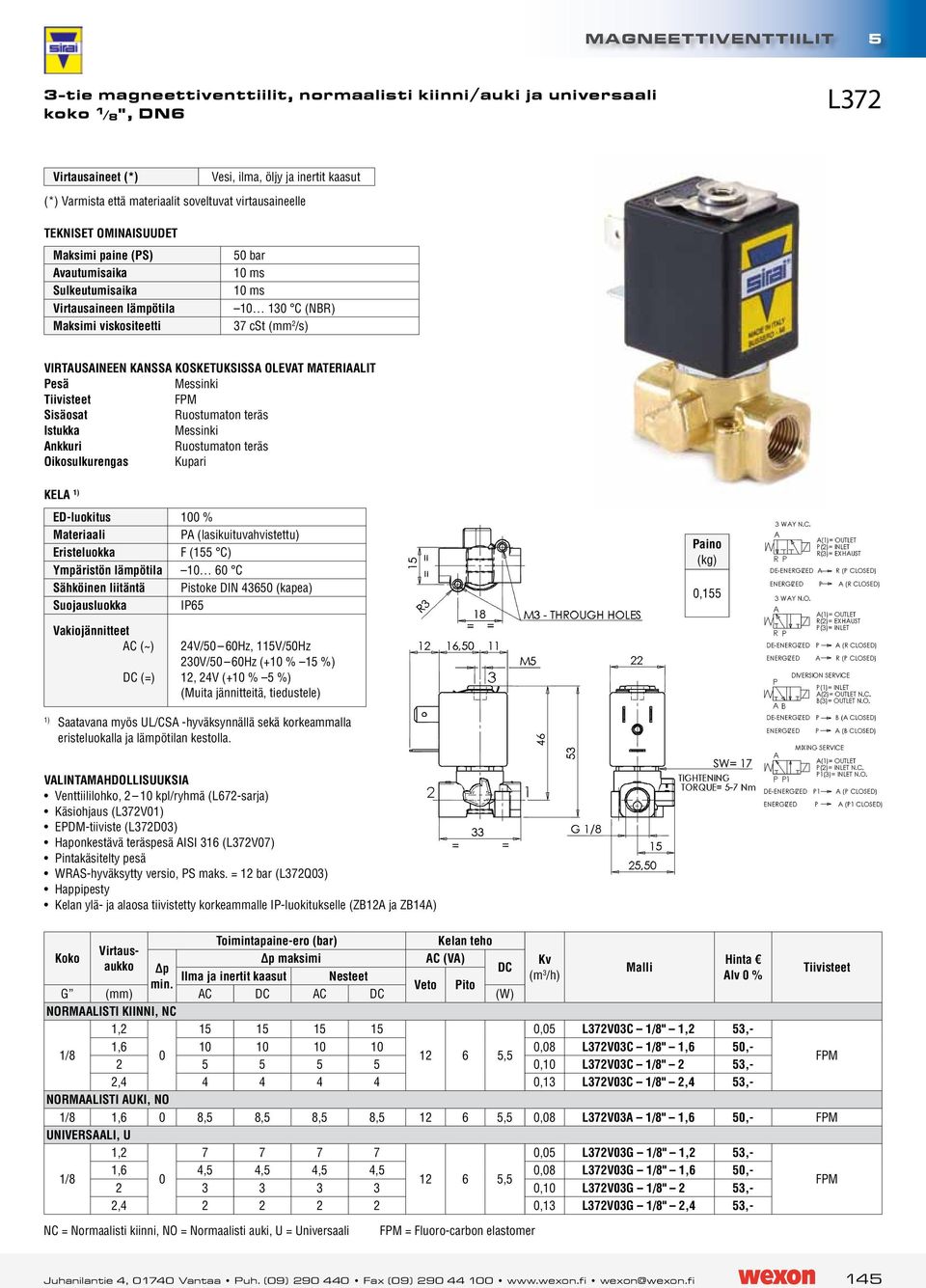 60Hz, 115V/50Hz 230V/50 60Hz (+ % 15 %), 24V (+ % 5 %) 1) Saatavana myös UL/CSA -hyväksynnällä sekä korkeammalla eristeluokalla ja lämpötilan kestolla.