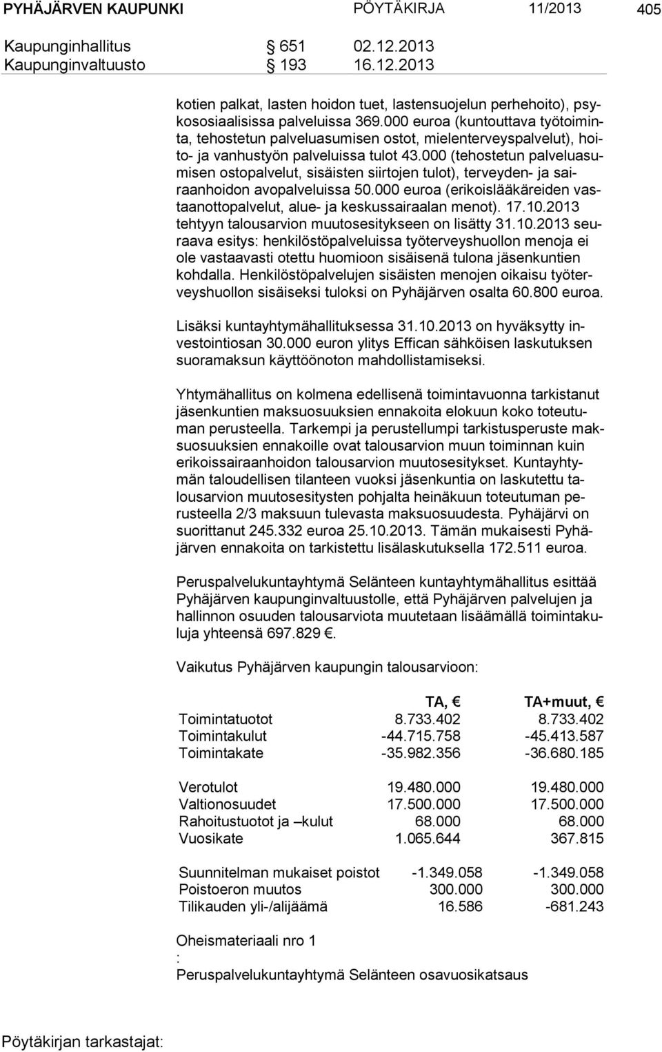 000 (tehostetun pal ve lu asumi sen ostopalvelut, sisäisten siirtojen tulot), terveyden- ja sairaan hoi don avopalveluissa 50.