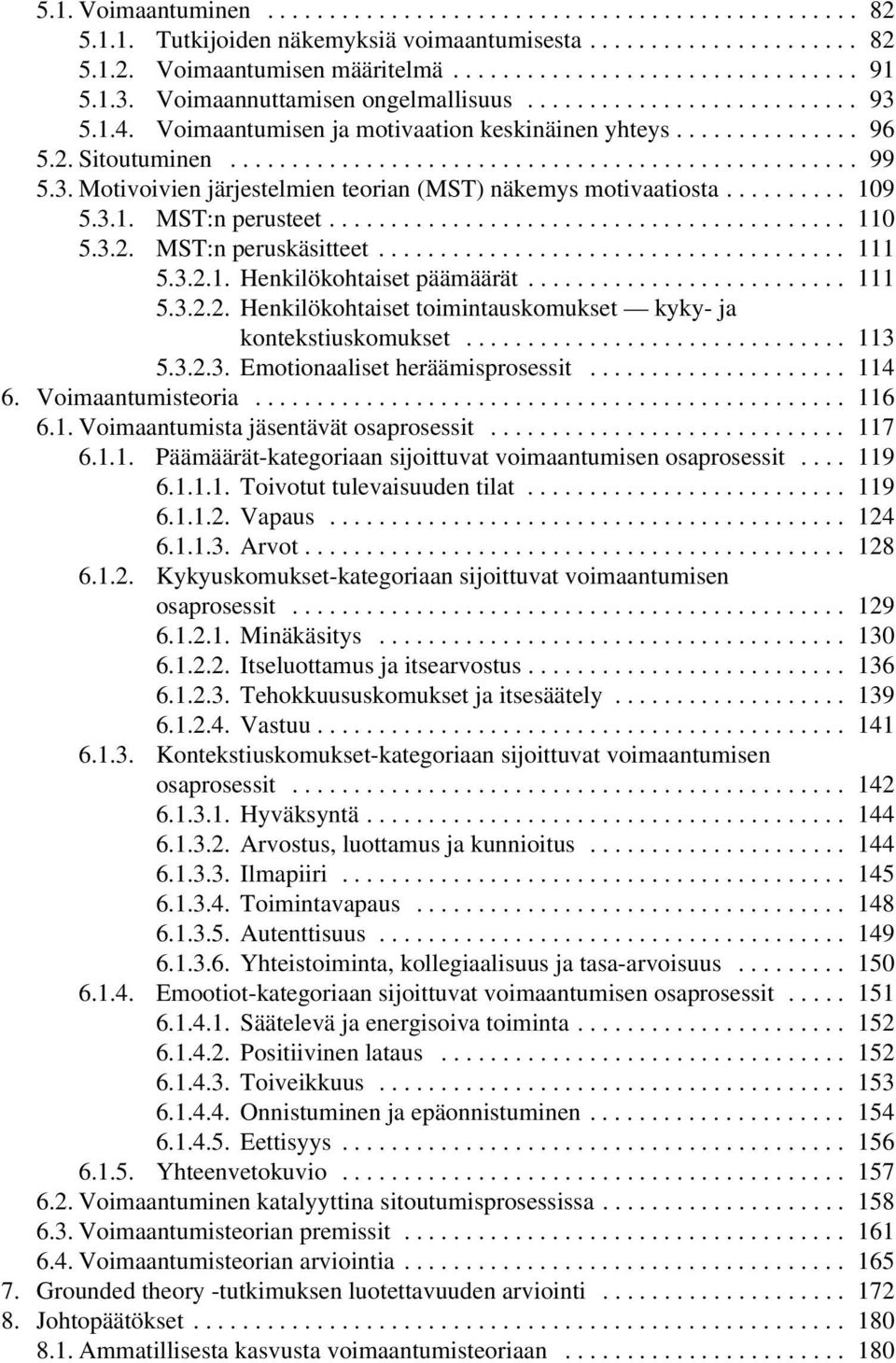 .. 111 5.3.2.1. Henkilökohtaisetpäämäärät... 111 5.3.2.2. Henkilökohtaiset toimintauskomukset kyky- ja kontekstiuskomukset... 113 5.3.2.3. Emotionaalisetheräämisprosessit... 114 6. Voimaantumisteoria.